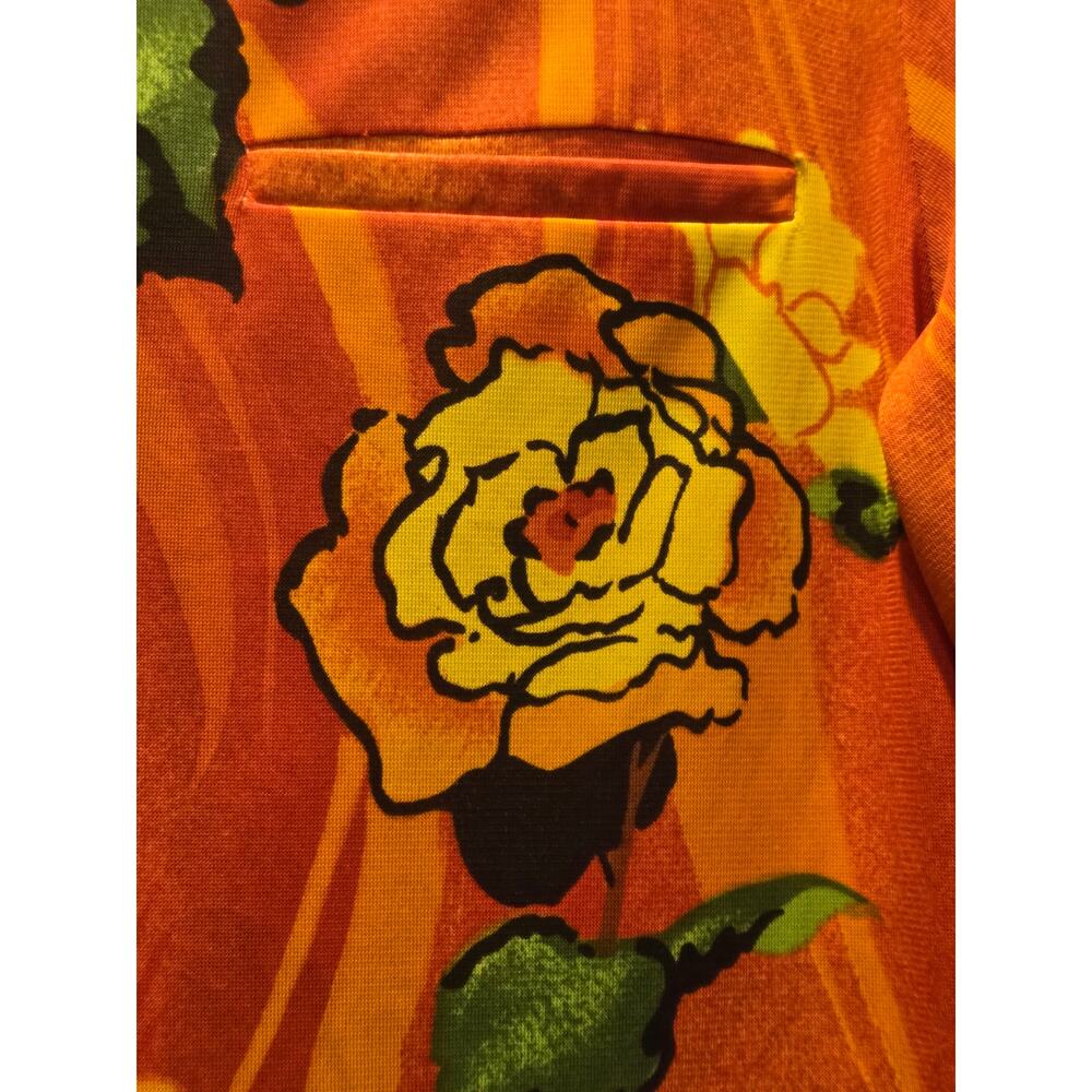 VINTAGE 1960s YOUNG HAWAII HAWAIIAN SHIRT MENS M HONOLULU Orange Hibiscus Floral - Picture 2 of 6